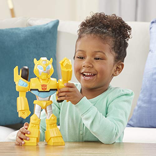 Playskool Heroes Transformers Rescue Bots Academy Mega Mighties Bumblebee Collectible Figura de acción Robot de 10 Pulgadas, Juguetes para niños a Partir de 3 años