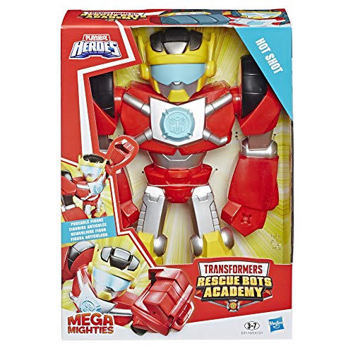 Playskool Heroes Transformers Rescue Bots Academy Mega Mighties Hot Shot Figura de acción Coleccionable de 25,4 cm