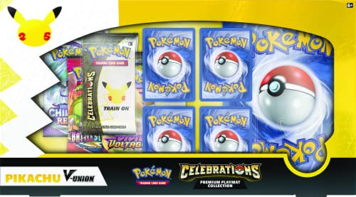 Pokémon | Celebraciones Colección Especial Pikachu V- Unión (25th Anniv) | Juego de Cartas | Edades 6+ | 2 Jugadores | Más de 10 Minutos de Tiempo de Juego