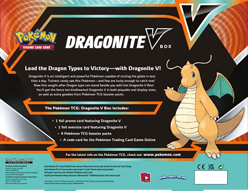 Pokémon | Dragonite V Box | Juego de Cartas | Edades 6+ | 2 Jugadores | 10+ Minutos Jugando Tiempo