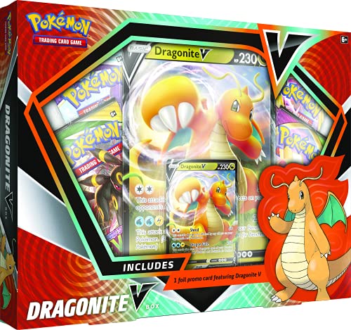 Pokémon | Dragonite V Box | Juego de Cartas | Edades 6+ | 2 Jugadores | 10+ Minutos Jugando Tiempo