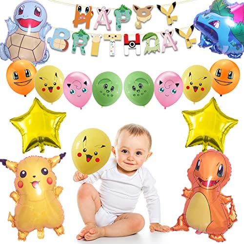 Pokémon - Juego de decoración para fiestas de cumpleaños infantiles, diseño de Pikachu