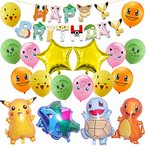 Pokémon - Juego de decoración para fiestas de cumpleaños infantiles, diseño de Pikachu