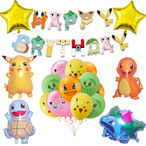 Pokémon - Juego de decoración para fiestas de cumpleaños infantiles, diseño de Pikachu