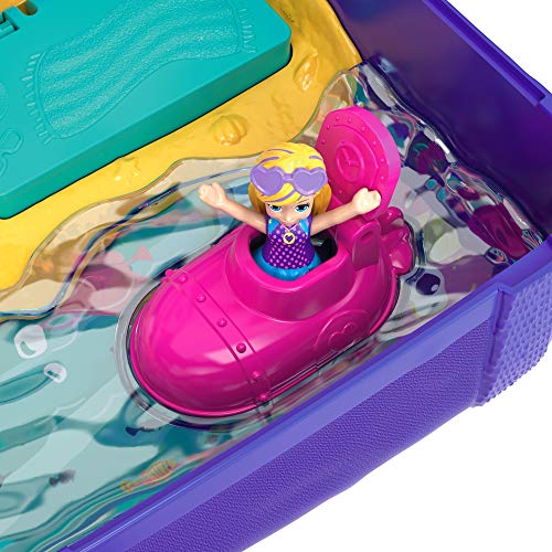 Polly Pocket Mochila Vacaciones en la playa, muñecas con accesorios (Mattel FRY40)