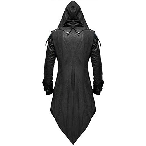 Polyer Chaqueta de FRAC gótica para Hombre, Disfraz de Cosplay Steampunk Negro, Chaqueta Larga, Capa, Capa, Disfraces de Halloween