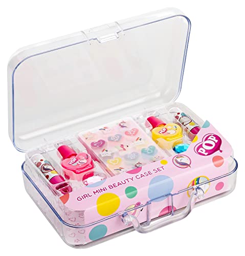 POP GIRL Mini Beauty Case Set- Neon Purple - Estuche de Maquillaje con Productos Divertidos para un Cambio de Imagen de la Cabeza a los Pies, Divertido Kit de Maquillaje, Coloridos Accesorios