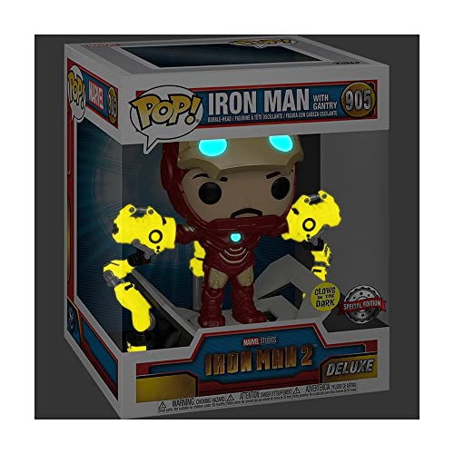 Pop! Iron Man 2: Iron Man MKIV with Gantry Glow-in-The-Dark Deluxe Vinyl Figure