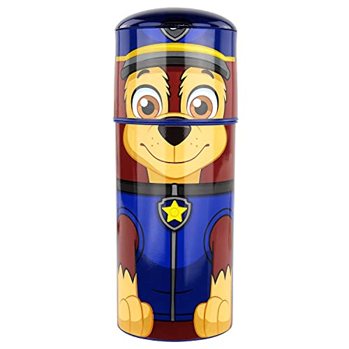 POS p:os 33663 - Botella de plástico con diseño de la Patrulla Canina, sin BPA ni ftalatos, Capacidad Aprox. 350 ml, Ideal para Viajes, guarderías y Deportes, para niños y niñas, Color Azul