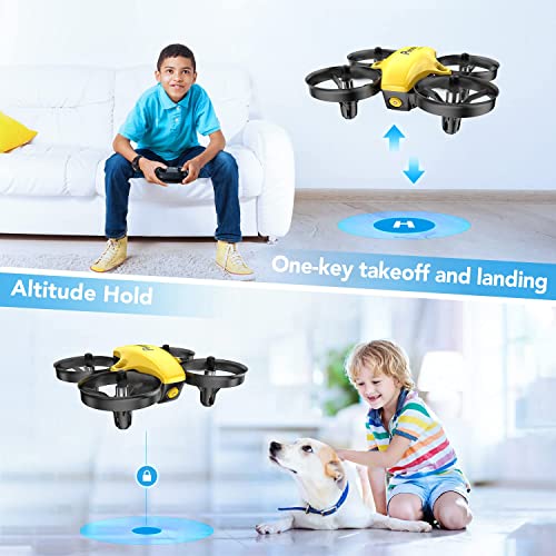 Potensic Mini Drone para Niños, RC Helicopter Quadcopter con Control Remoto, Modo sin Cabeza, Mantenga la Altura, 3 Modos de Velocidad, 3 Baterías, Mini Drone para Principiantes