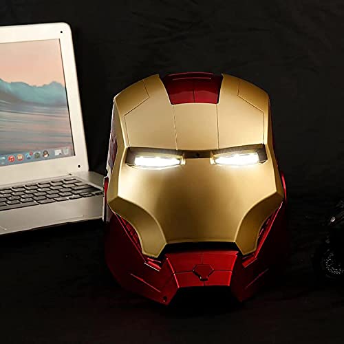 PRETAY Casco electrónico de Iron Man de Los Vengadores de Marvel Legends Máscaras Luminosos Cascos de Halloween Cosplay película Deluxe Edition (Color : Red, Size : XL(55~60CM))