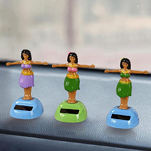 prettyoga Solar Swing Juguete Hawaiana Falda Ornamento De La Belleza De La Muñeca,Solar Powered Dancing Hula Girl Balanceo Toy Gift para La DecoracióN del Coche,Juguetes para Niños Regalo