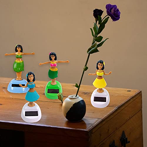 prettyoga Solar Swing Juguete Hawaiana Falda Ornamento De La Belleza De La Muñeca,Solar Powered Dancing Hula Girl Balanceo Toy Gift para La DecoracióN del Coche,Juguetes para Niños Regalo