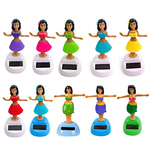 prettyoga Solar Swing Juguete Hawaiana Falda Ornamento De La Belleza De La Muñeca,Solar Powered Dancing Hula Girl Balanceo Toy Gift para La DecoracióN del Coche,Juguetes para Niños Regalo