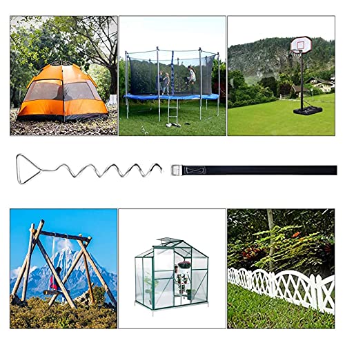 Primlisa Fijación para Cama Elásticas, Tarea Pesada Camas Elásticas Anclaje, Fijación para el Suelo, Juego de Anclaje para Trampolín, Clavo para Camas elásticas, Columpios, Tienda