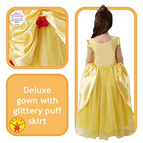 Princesas Disney - Disfraz de Bella Premium para niña, infantil 7-8 años (Rubie's 620473-L)