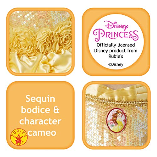 Princesas Disney - Disfraz de Bella Premium para niña, infantil 7-8 años (Rubie's 620473-L)