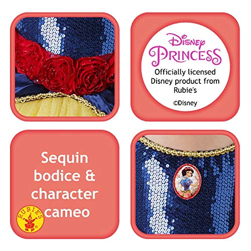 Princesas Disney - Disfraz de Blancanieves Premium para niña, infantil 5-6 años (Rubie's 620482-M)