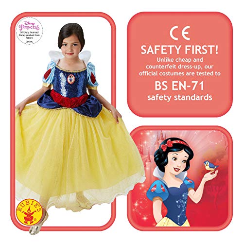 Princesas Disney - Disfraz de Blancanieves Premium para niña, infantil 5-6 años (Rubie's 620482-M)