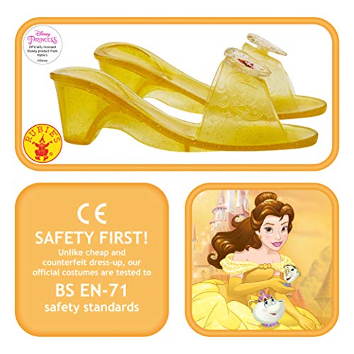 Princesas Disney - Zapatos de Bella para niña, color amarillo - Talla 4-6 años (Rubies 35356)