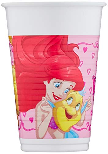 Procos 86678 Disney Princess Dreaming - Gafas de Plástico (200 Ml), 8 Piezas, Color Rosa