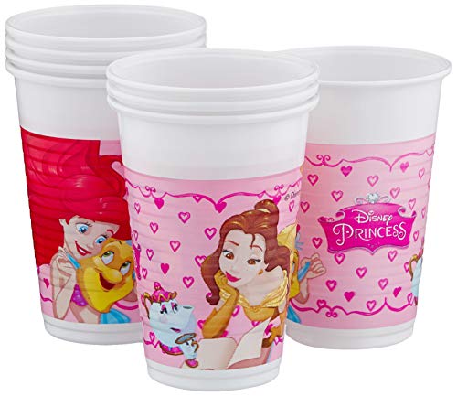 Procos 86678 Disney Princess Dreaming - Gafas de Plástico (200 Ml), 8 Piezas, Color Rosa