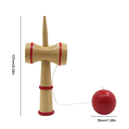 Profesional Mediano Kid Kendama Coordinate Ball Juego de Madera Tradicional Habilidad Juguete Educativo Divertido para Adultos - Color Madera