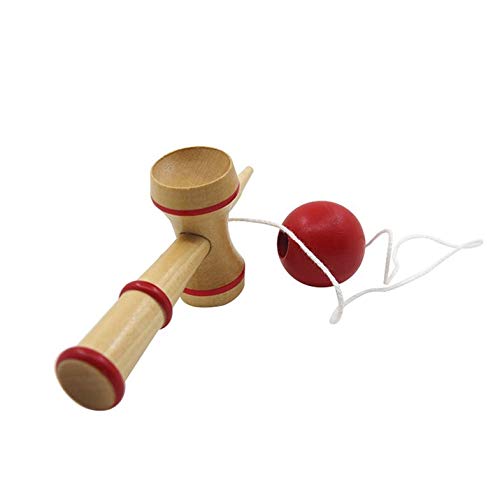 Profesional Mediano Kid Kendama Coordinate Ball Juego de Madera Tradicional Habilidad Juguete Educativo Divertido para Adultos - Color Madera