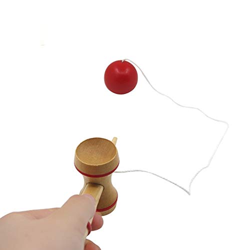 Profesional Mediano Kid Kendama Coordinate Ball Juego de Madera Tradicional Habilidad Juguete Educativo Divertido para Adultos - Color Madera