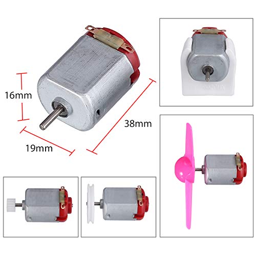 Proster Juego de Motor Eletrico Bricolaje DC Motor Mini 3V 24000RPM Kit de Motor de Coches Robot Engranaje Ruedas Hélices Espaciamiento de Batería Interruptores