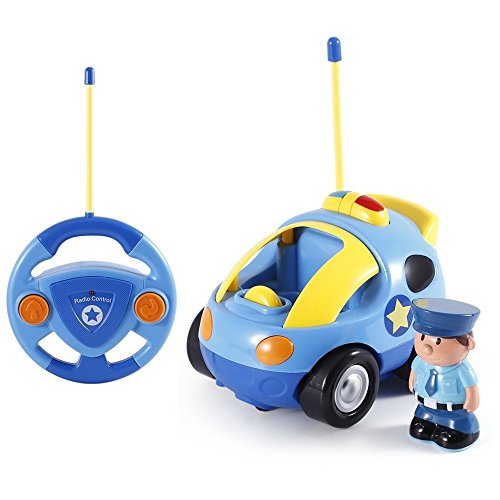 Pup Go Kids Remote Control Cartoon Police Car - Radio Control Race Car Toys con música y Luces, niños niñas, Regalo de cumpleaños para niños Mayores de 3 4 5 6 años (policía)