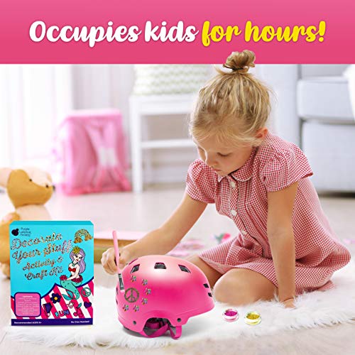 Purple Ladybug Kit Decora tus Cosas para Niñas - Manualidades de Niños con Gemas Adhesivas, Pegatinas Personalizadas de Vinilo, Purpurina y Letras Transferibles - Regalos Originales para Niñas