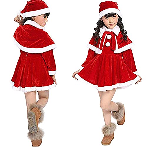 PUYEI Ropa de Navidad para niña, disfraz de Papá Noel, cosplay, disfraz de Navidad para niñas