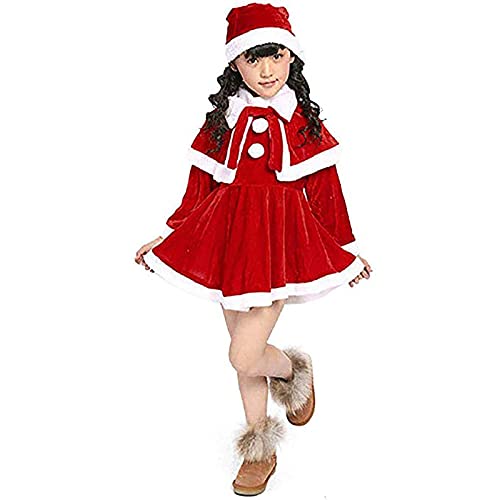 PUYEI Ropa de Navidad para niña, disfraz de Papá Noel, cosplay, disfraz de Navidad para niñas