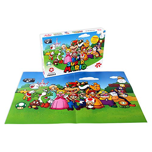 Puzle de 500 Piezas de Super Mario and Friends - Top Trumps - Rompecabezas para Niños y Adultos