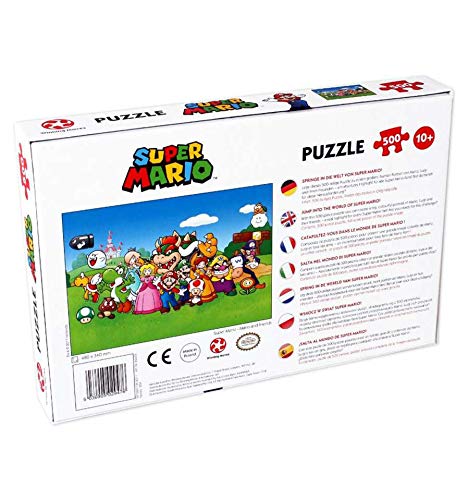 Puzle de 500 Piezas de Super Mario and Friends - Top Trumps - Rompecabezas para Niños y Adultos