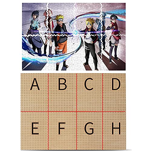 Puzzle 1000 piezas de arte Boruto Uzumaki y Naruto Family Fun Jigsaws Puzzles 1000 piezas para adultos, adolescentes, bricolaje, juguetes de entretenimiento en el hogar, 70x50cm