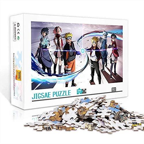 Puzzle 1000 piezas de arte Boruto Uzumaki y Naruto Family Fun Jigsaws Puzzles 1000 piezas para adultos, adolescentes, bricolaje, juguetes de entretenimiento en el hogar, 70x50cm