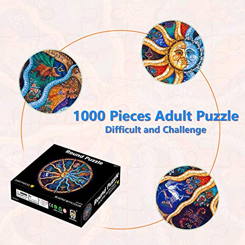 Puzzle Adultos 1000 Piezas, Redondo Puzzle Rompecabezas, Puzzle Creativo, Apto para Niños Mayores de 14 Años (Constelación)