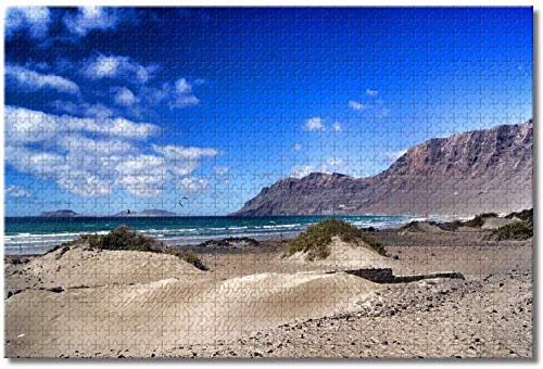 Puzzle- España Playa de Famara Lanzarote Rompecabezas para Adultos Niños 1000 Piezas Juego de Rompecabezas de Madera para Regalos Decoración del hogar