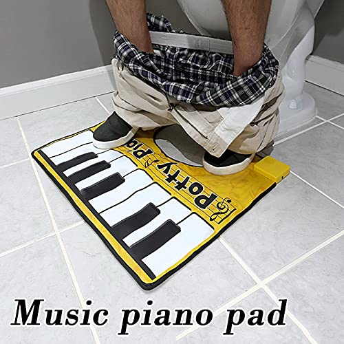 Qagazine Alfombra de piano de danza táctil con teclado para orinal y piano sonando alfombra de baño divertido dedo del pie tocando teclado musical inodoro alfombra para el piso para la familia