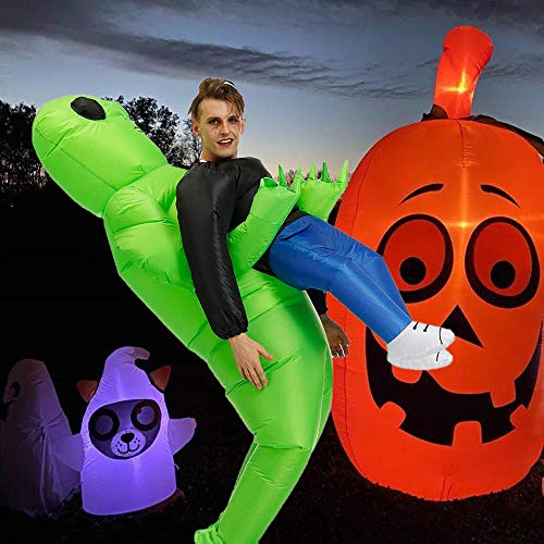 QASIMO ET Alien Disfraz Inflable Extraterrestre Disfraces de Carnaval Halloween Ropa de Fiesta para Adultos