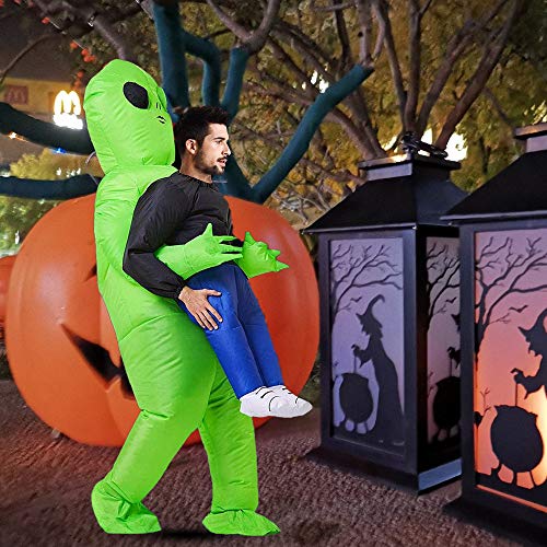 QASIMO ET Alien Disfraz Inflable Extraterrestre Disfraces de Carnaval Halloween Ropa de Fiesta para Adultos