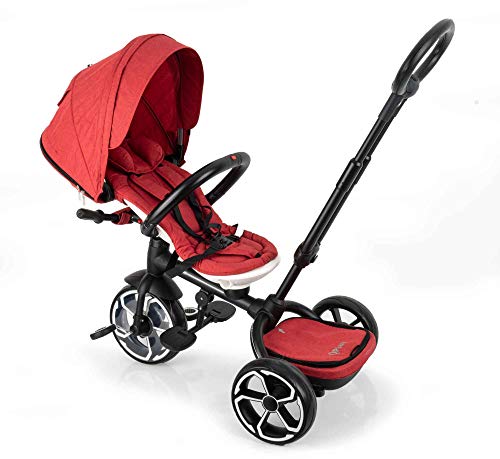 QPLAY Triciclo evolutivo Plegable Prime - Rojo - De 10 a 36 Meses - Soporta hasta 25 Kg