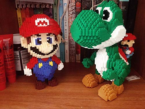 QSSQ Mini Bloques Infantiles Super Mario Series, Rompecabezas 3D DIY Toys Model Gifts Niños Adultos,Yoshi