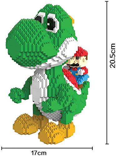 QSSQ Mini Bloques Infantiles Super Mario Series, Rompecabezas 3D DIY Toys Model Gifts Niños Adultos,Yoshi