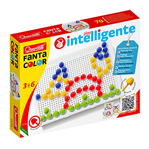 Quercetti-Quercetti-2123 FC Básico d.15-Juego Educativo de mosaicos, Multicolor (2123)