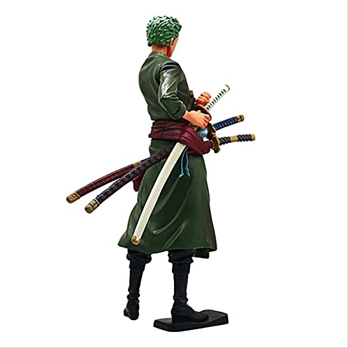 QWYU 30cm Ronoa Zoro Ghost Cut Luffy Sanji Modelo Una Pieza Grande Roronoa Zoro Tres Cuchillos Ver. Pvc Figuras De Acción