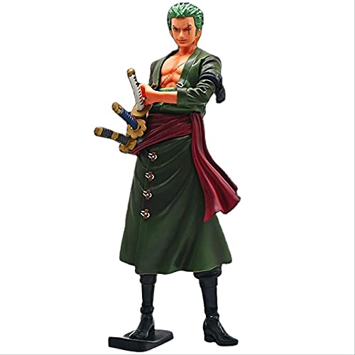 QWYU 30cm Ronoa Zoro Ghost Cut Luffy Sanji Modelo Una Pieza Grande Roronoa Zoro Tres Cuchillos Ver. Pvc Figuras De Acción