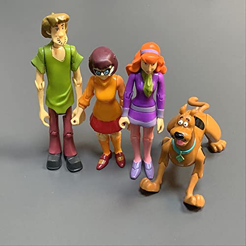 QWYU 7 unids/set Scooby misterio resolución de la tripulación figura de acción conjunto Shaggy Daphne Velma Scooby juguetes niños regalo